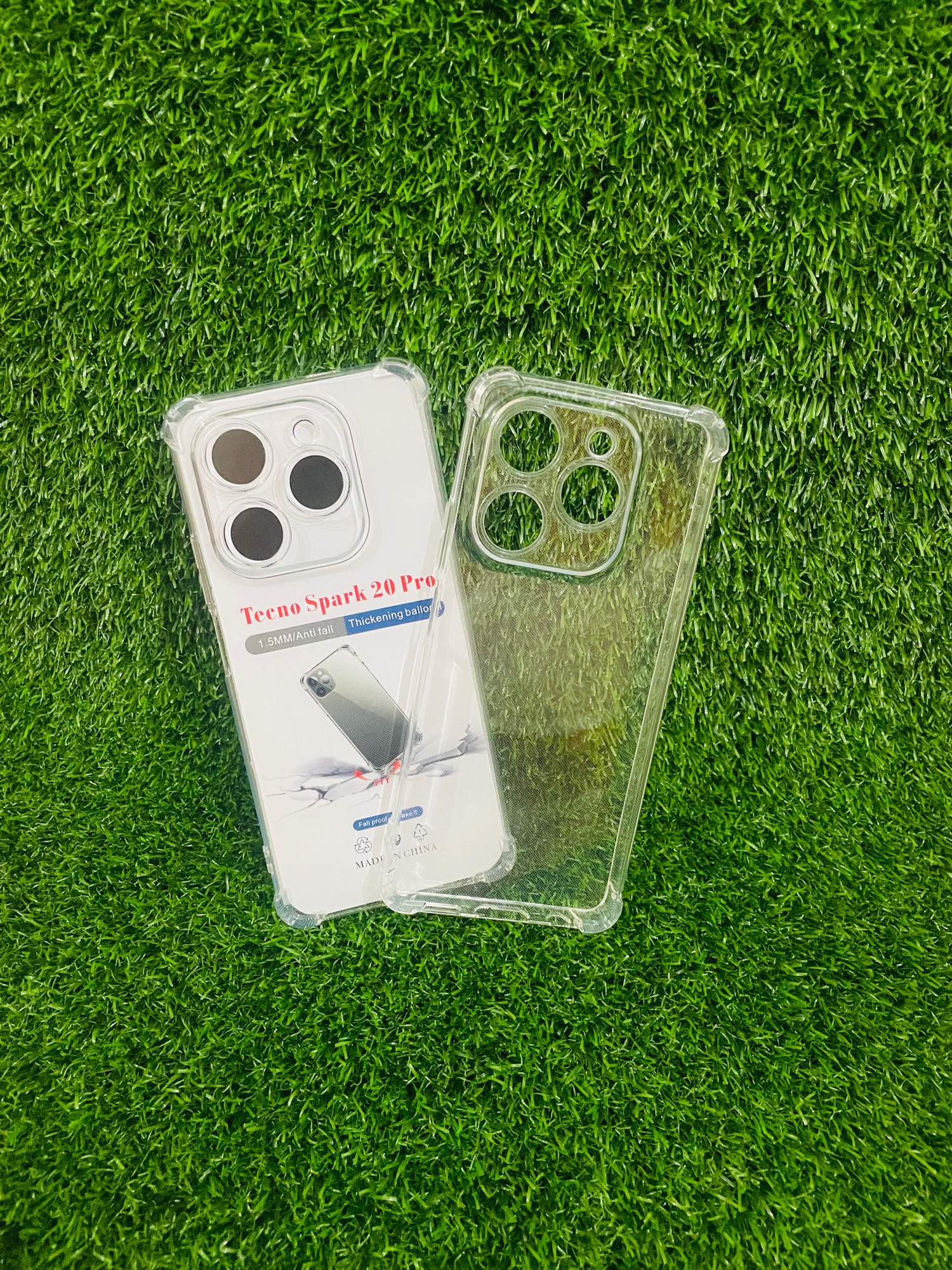 Picture of For Tecno Spark 20 Pro, Soft Transparent Shockproof Tpu Back Case/Cover  Water Colour, With Camera Bumper protection.