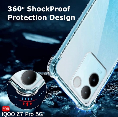 Picture of Soft Transparent Shockproof TPU Back Case for Vivo T2 Pro 5G, S17e 5G - Watercolor Design with Camera Bumper Protection