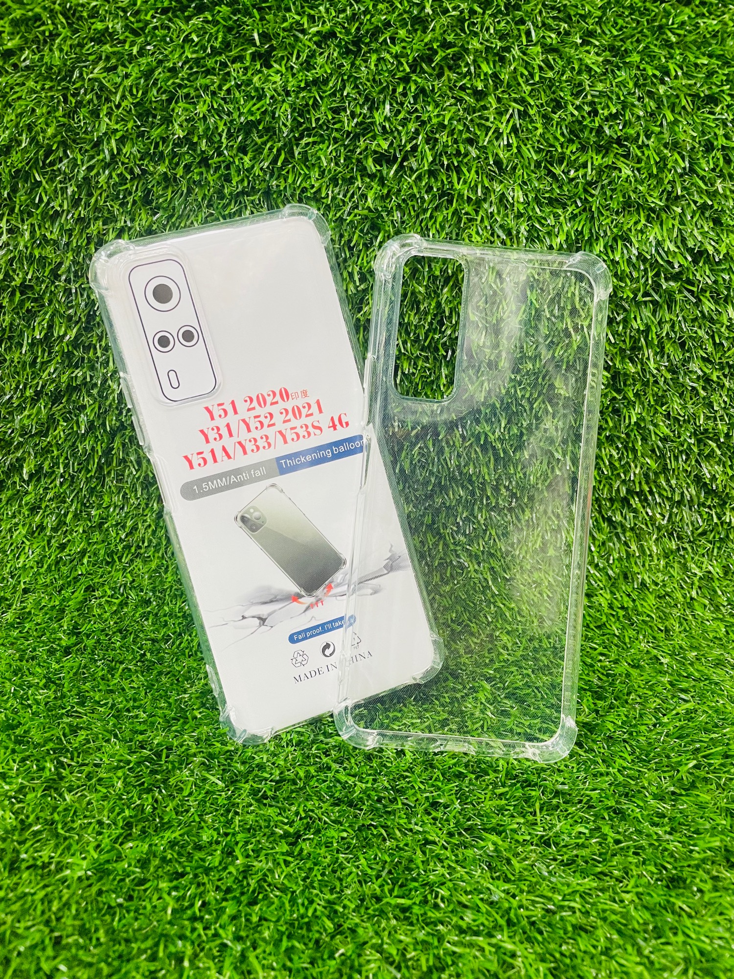 Picture of For Vivo Y51 2020/Y31/Y52 2021 Y51A/Y33/Y53S 4G Soft Transparent Shockproof Tpu Back Case/Cover  Water Colour, With Camera Bumper protection.