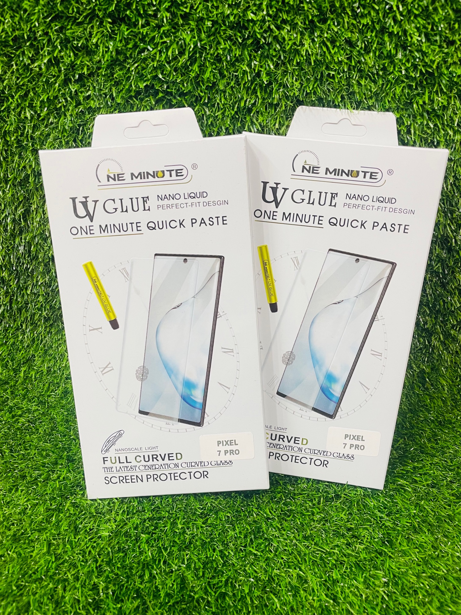 Picture of For PIXEL 7 PRO ONE MINUTE QUICK PASTE Full Screen 3D UV Curved Tempered Glass