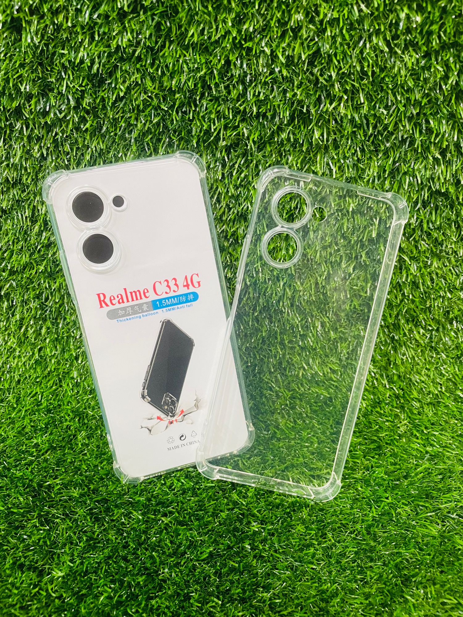 Picture of For Realme C33(4G) Soft Transparent Shockproof Tpu Back Case/Cover  Water Colour, With Camera Bumper protection.