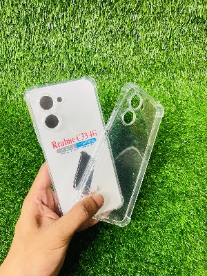Picture of For Realme C33(4G) Soft Transparent Shockproof Tpu Back Case/Cover  Water Colour, With Camera Bumper protection.