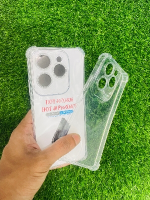 Picture of For Infinix HOT 40/HOT 40 Pro Soft Transparent Shockproof Tpu Back Case/Cover  Water Colour, With Camera Bumper protection.