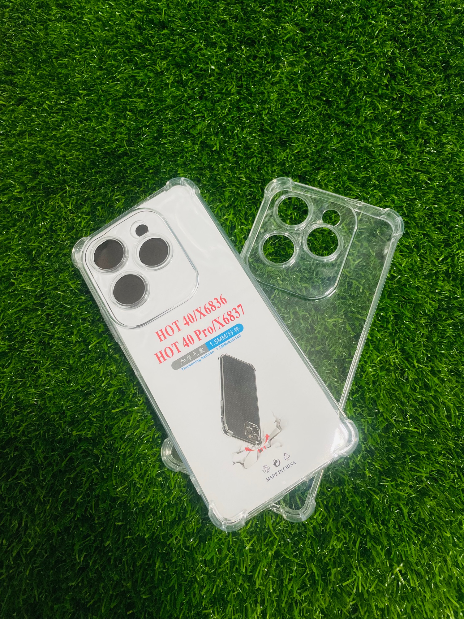 Picture of For Infinix HOT 40/HOT 40 Pro Soft Transparent Shockproof Tpu Back Case/Cover  Water Colour, With Camera Bumper protection.