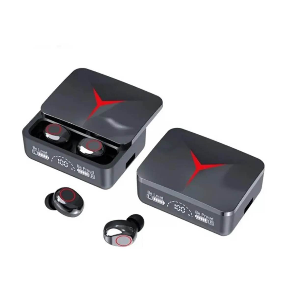 Picture of M90 Pro Wireless Bluetooth Earbuds with Touch Control and Dual LED Charging Display, 140H Playtime Headphones with Noise Cancellation Gaming TWS (Black, 1 Pair)