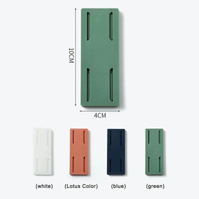 Picture of Wall-Mounted Socket Fixer Holder Socket Holder Powerful Sticker Self-Adhesive Punch-free Plug Fixer Cable Wire Organizer Racks