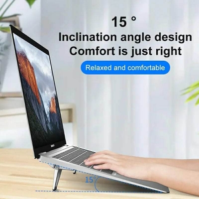 Picture of Metal Laptop Folding Stand - Laptop Stand Bracket Portable Heat Dissipation Bracket Game Book Support for Apple Macbook Pro Air