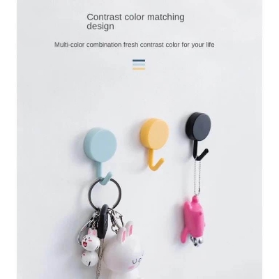 Picture of 10PCS Self Adhesive Strong Hooks Kitchen Storage Wall Mounted Hooks Towel Bag Clothing Bathroom Door Hanger Home Organizer Hooks