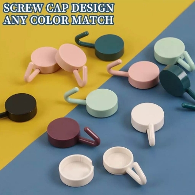 Picture of 10PCS Self Adhesive Strong Hooks Kitchen Storage Wall Mounted Hooks Towel Bag Clothing Bathroom Door Hanger Home Organizer Hooks