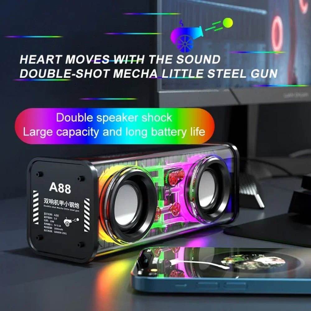 Picture of Mech K88 RGB Transparent Portable Bluetooth Speaker - Multicolor