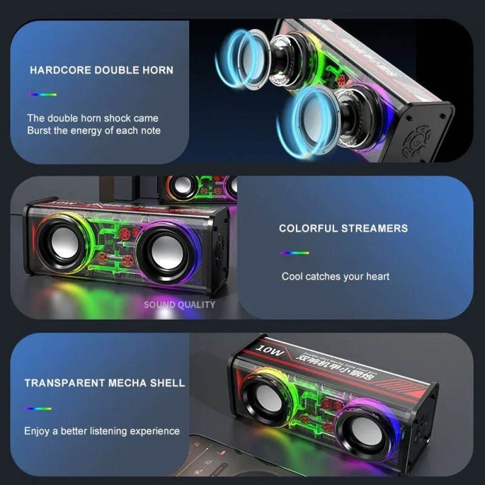 Picture of Mech K88 RGB Transparent Portable Bluetooth Speaker - Multicolor