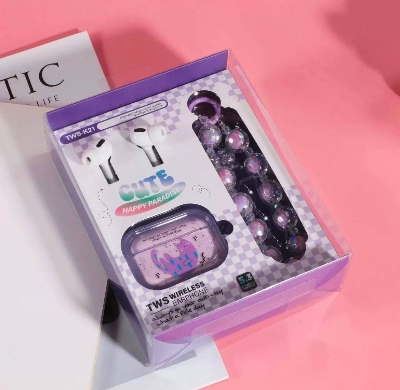 Picture of New Jelly Cat Colorful Earphones Protective Case Creative Beaded Chain TWS In-Ear Wireless Bluetooth Earphones
