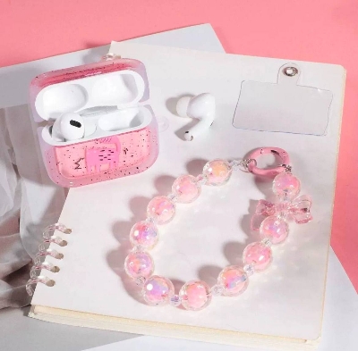 Picture of New Jelly Cat Colorful Earphones Protective Case Creative Beaded Chain TWS In-Ear Wireless Bluetooth Earphones