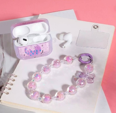 Picture of New Jelly Cat Colorful Earphones Protective Case Creative Beaded Chain TWS In-Ear Wireless Bluetooth Earphones