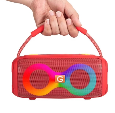 Picture of ET 312 Double 2 inch wireless BT portable stereo bass with FM Radio LED Colorful Light DJ Party Bluetooth Speaker