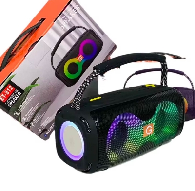 Picture of ET 312 Double 2 inch wireless BT portable stereo bass with FM Radio LED Colorful Light DJ Party Bluetooth Speaker