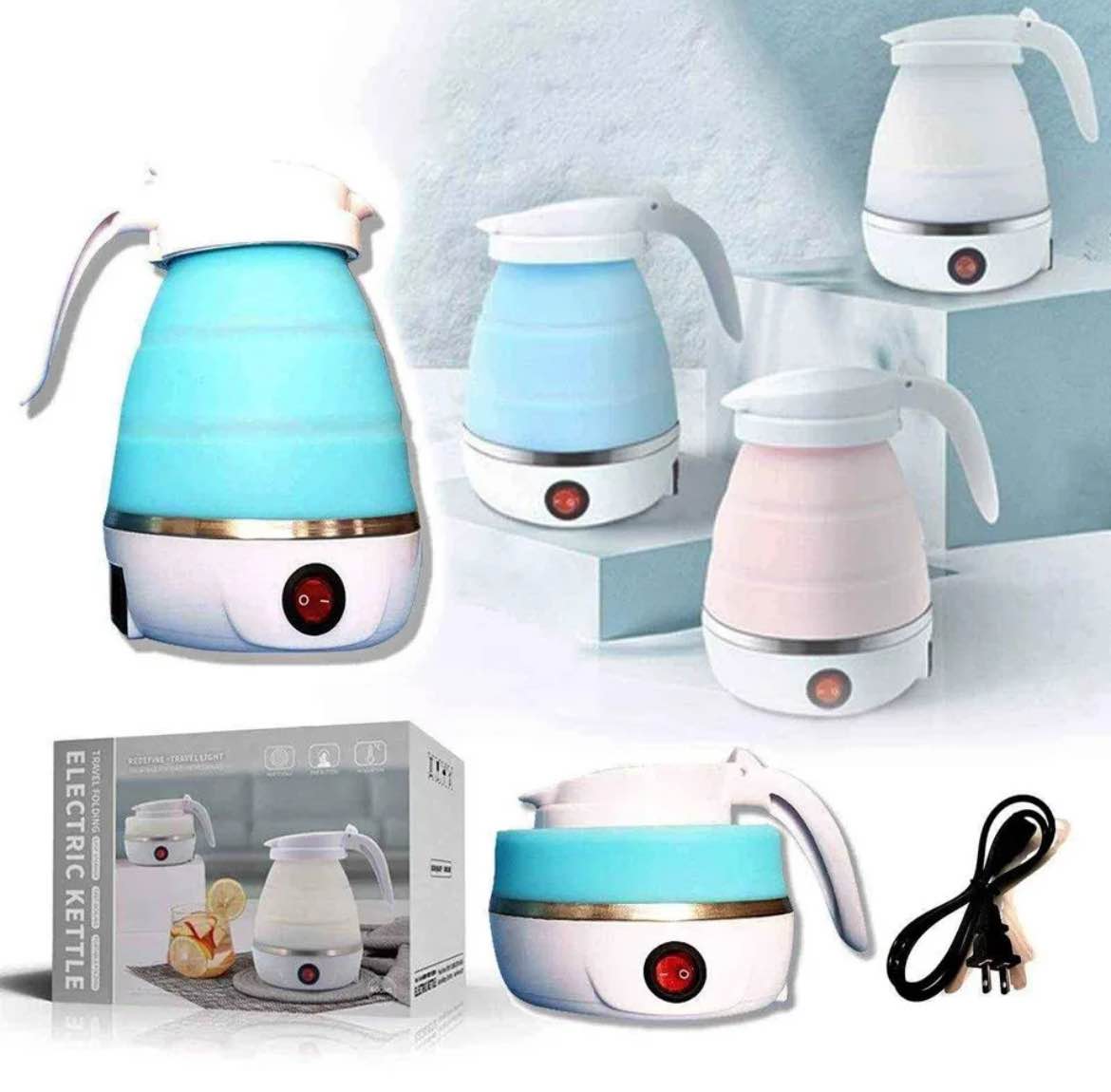 Picture of Tea Coffee Hot Water Electric Silicon Foldable Kettle / Portable Mini Electric Kettle for Home and Travel