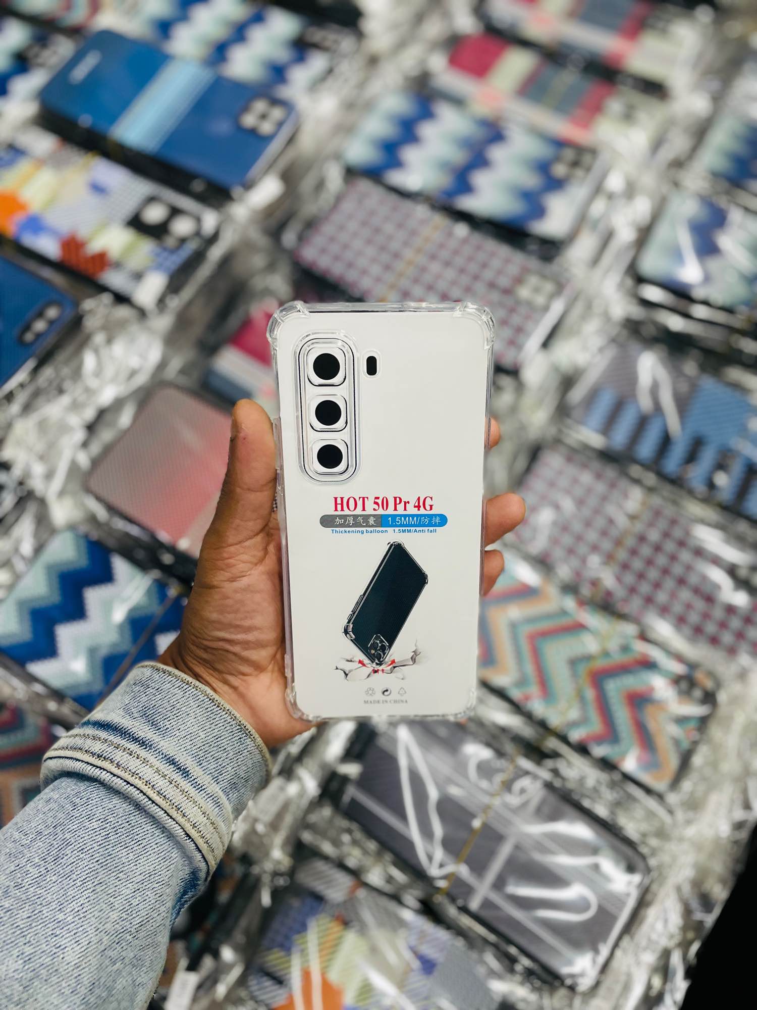 Picture of For Hot 50 pro (4G),Soft Transparent Shockproof Tpu Back Case/Cover Water Colour, With Camera Bumper protection in Premium Quality
