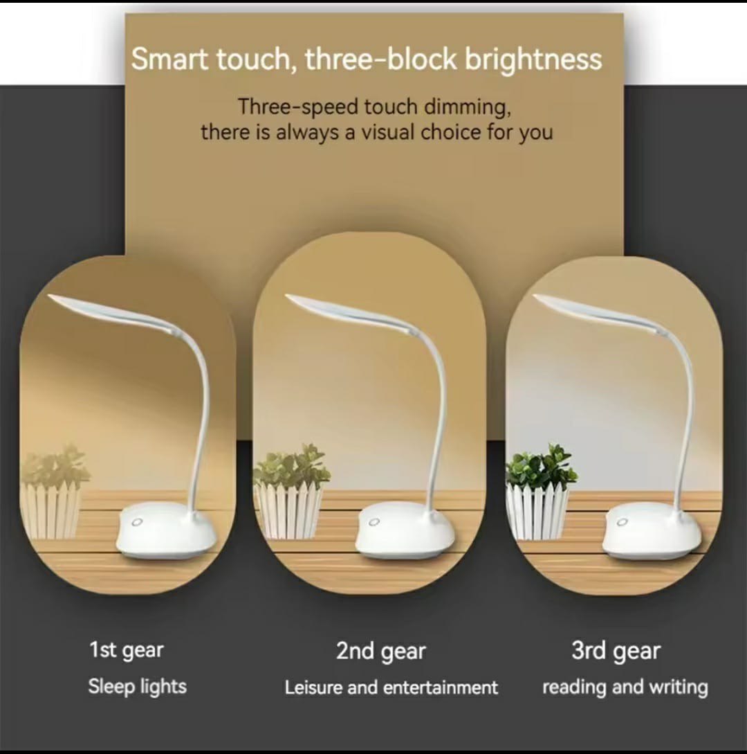 Picture of HomePro LED Desk Lamp, Rechargeable Touch Control With USB Charging Port Table Lamp For Reading, Study Lamp for Kids, Home, Office