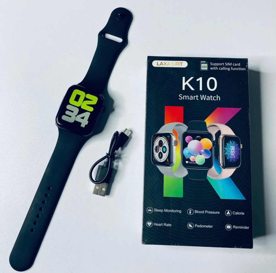 Picture of K10 Sim and Bluetooth Smart Watch Call Support Smart Watch. You can also take it for children.