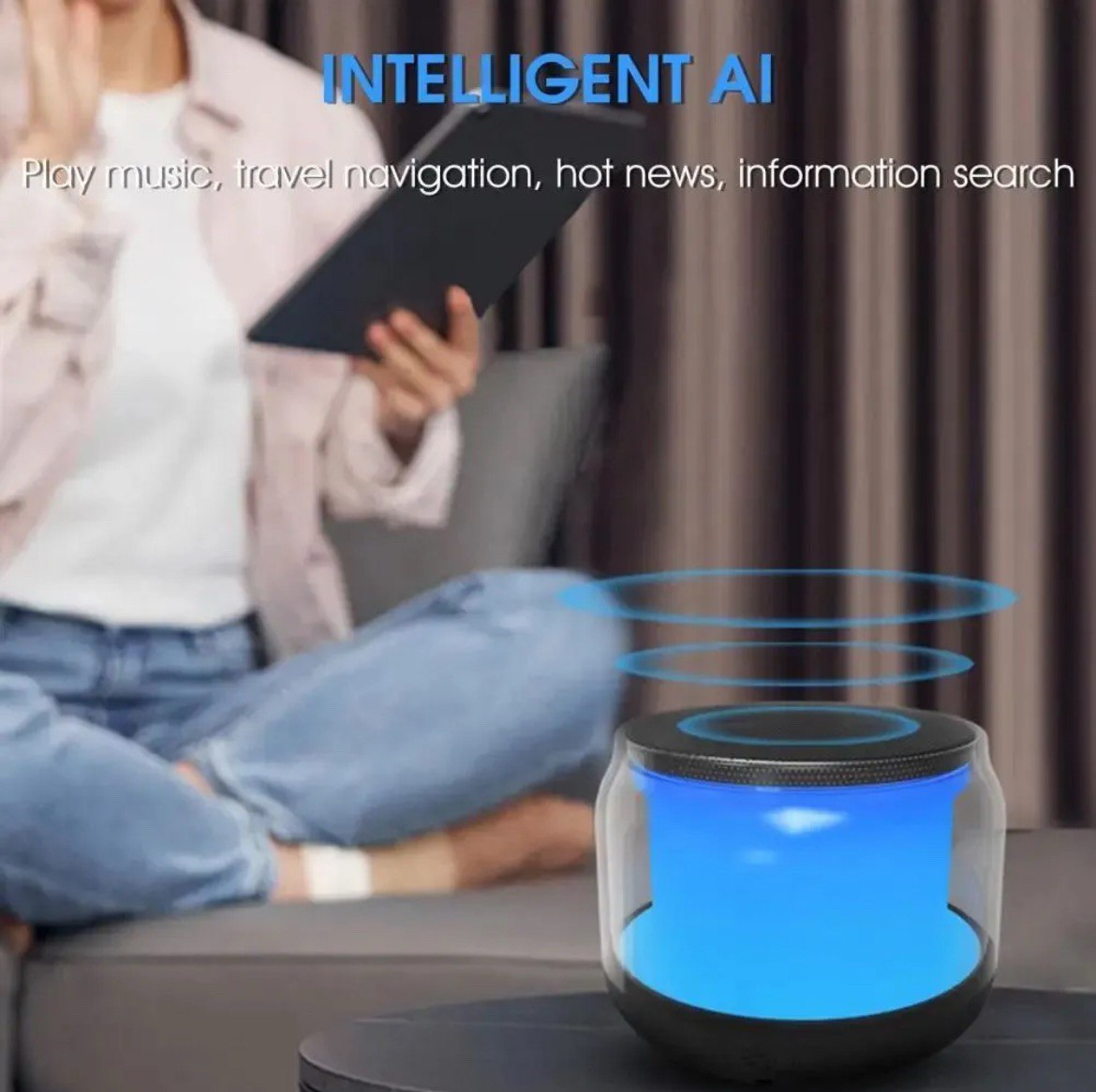 Picture of portable speaker ZIDLI D4 bluetooth speaker Al speaker BT V5.1 HIFI Bass RGB Mini Wireless Speaker