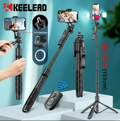 Picture of K28 Wireless Selfie Stick for Live Broadcasting with Bonus Phone Holder - Extendable Monopod for Effortless Selfies, Vlogging, and Streaming - Universal Compatibility and Enhanced Features