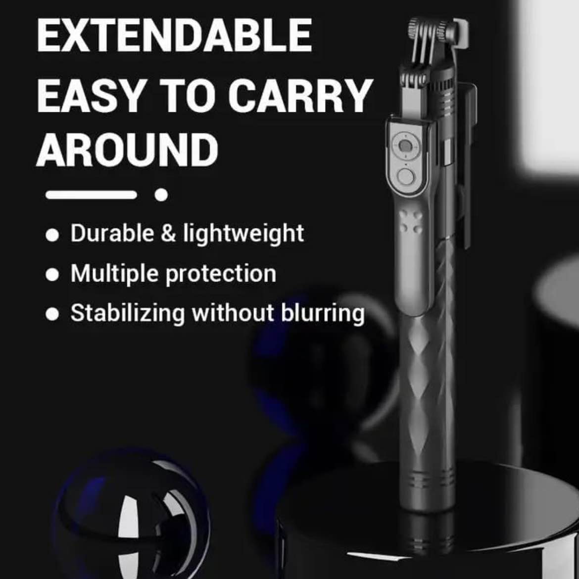 Picture of K28 Wireless Selfie Stick for Live Broadcasting with Bonus Phone Holder - Extendable Monopod for Effortless Selfies, Vlogging, and Streaming - Universal Compatibility and Enhanced Features