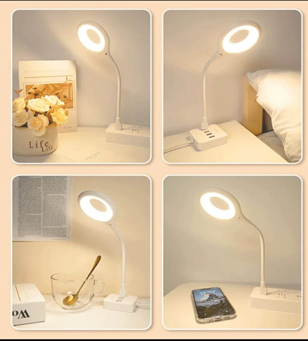 Picture of Desk Lighting with a 360° Adjustable Arm LED Lamp: Experience Smart Voice Control USB LED Desk Lamp with 3 Light Modes and 3 Infinite Brightness Levels,