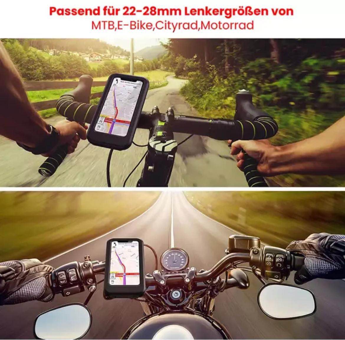 Picture of Waterproof Universal Bike & Bicycle Phone Holder Case 360 Degree Rotation Adjustable Handlebar Clip Stand
