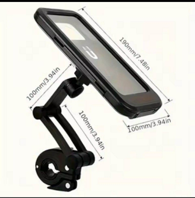 Picture of Waterproof Universal Bike & Bicycle Phone Holder Case 360 Degree Rotation Adjustable Handlebar Clip Stand