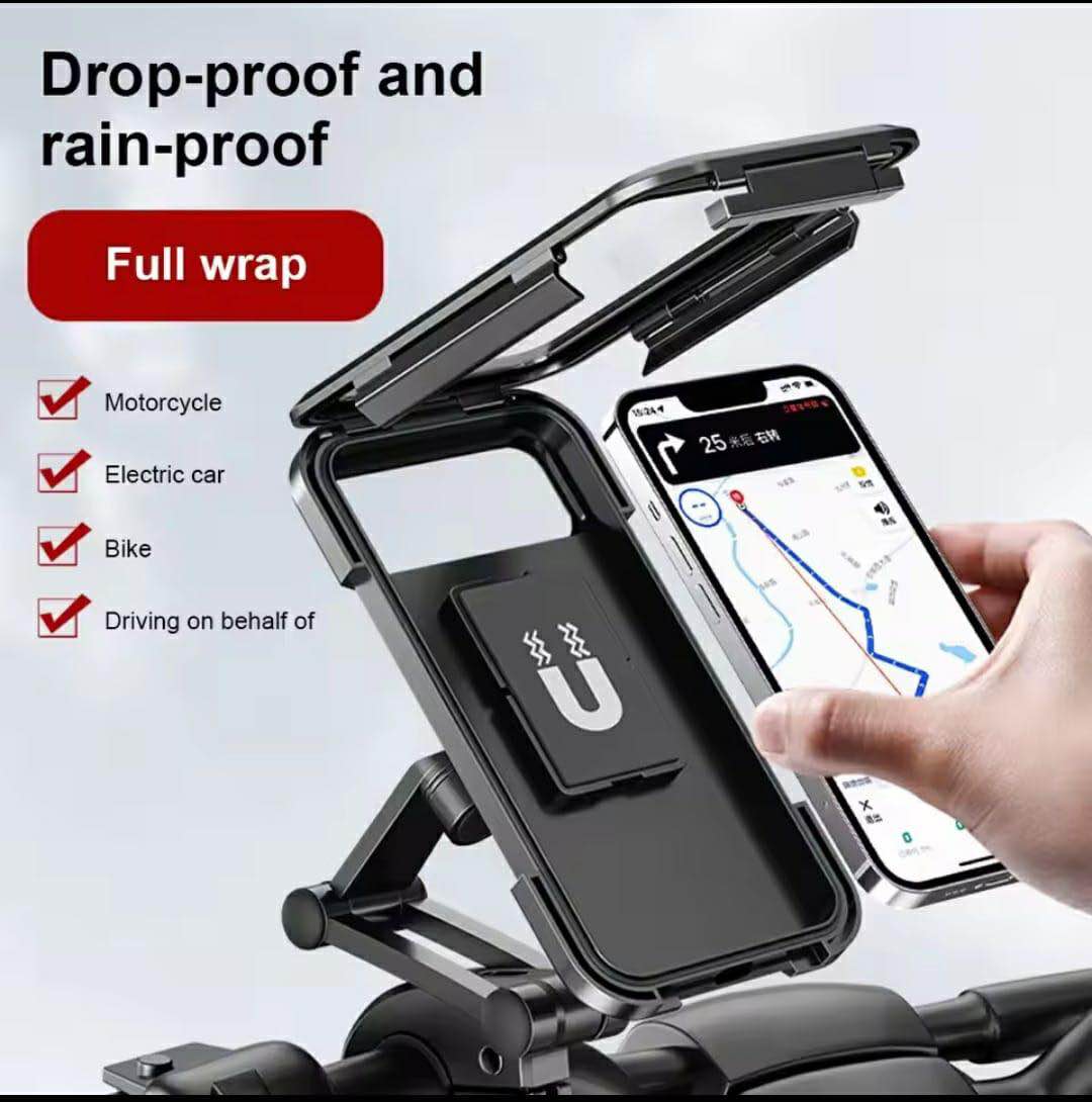 Picture of Waterproof Universal Bike & Bicycle Phone Holder Case 360 Degree Rotation Adjustable Handlebar Clip Stand