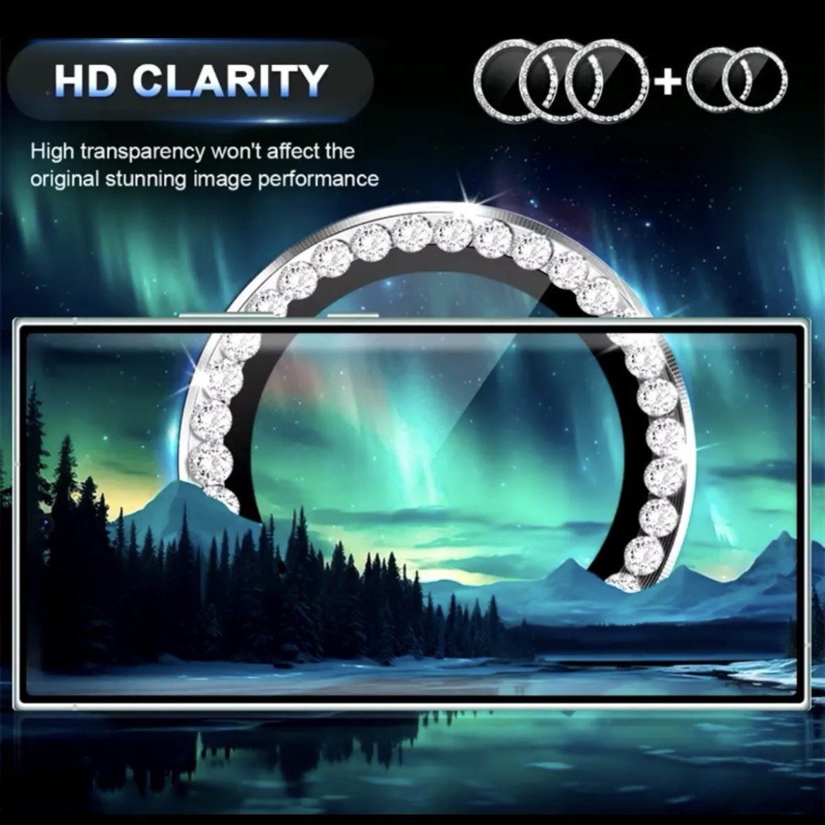 Picture of For Motorola G55(5G)/G85(5G)/G84(5G)/EDGE 40(5G)/EDGE 50(5G)/EDGE 50 FUSION(5G) Camera protector Ring Witrh Stone Aluminium Metal protector