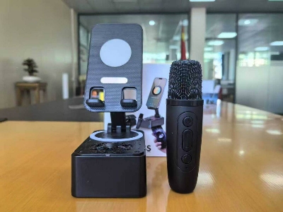Picture of K-18 3 in 1 V 5.3 Rotary Bracket Wireless Microphone Wireless Speaker Loud Audio HIFI BASS K18 BT Speaker