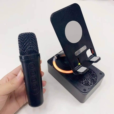 Picture of K-18 3 in 1 V 5.3 Rotary Bracket Wireless Microphone Wireless Speaker Loud Audio HIFI BASS K18 BT Speaker