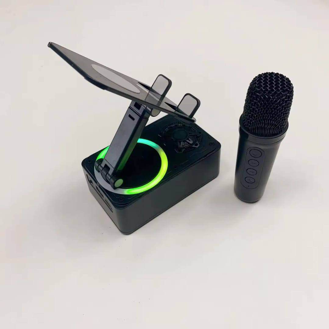 Picture of K-18 3 in 1 V 5.3 Rotary Bracket Wireless Microphone Wireless Speaker Loud Audio HIFI BASS K18 BT Speaker