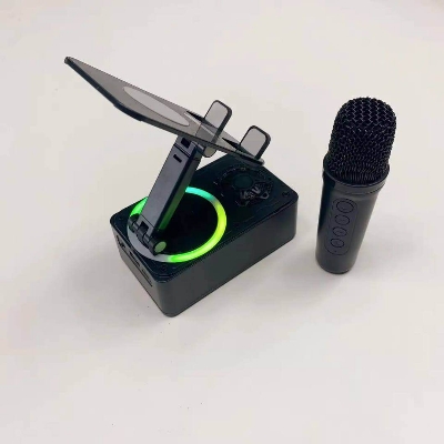 Picture of K-18 3 in 1 V 5.3 Rotary Bracket Wireless Microphone Wireless Speaker Loud Audio HIFI BASS K18 BT Speaker
