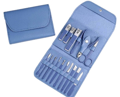 Picture of Nail Clippers Manicure Set,Professional Nail Clippers Kit,Professional Nail Clippers Kit,16 pcs Stainless Steel Nail Care Tools Grooming Kit with Luxurious Travel Leather Case, for Men Women