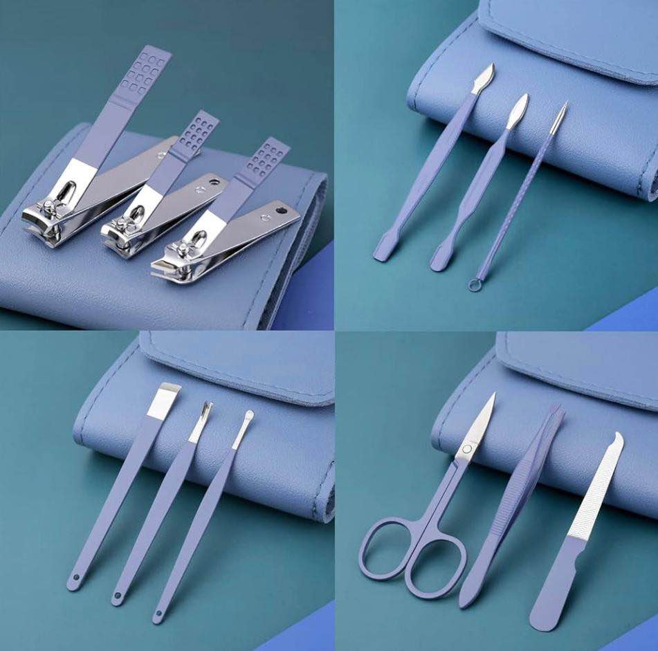 Picture of Nail Clippers Manicure Set,Professional Nail Clippers Kit,Professional Nail Clippers Kit,16 pcs Stainless Steel Nail Care Tools Grooming Kit with Luxurious Travel Leather Case, for Men Women