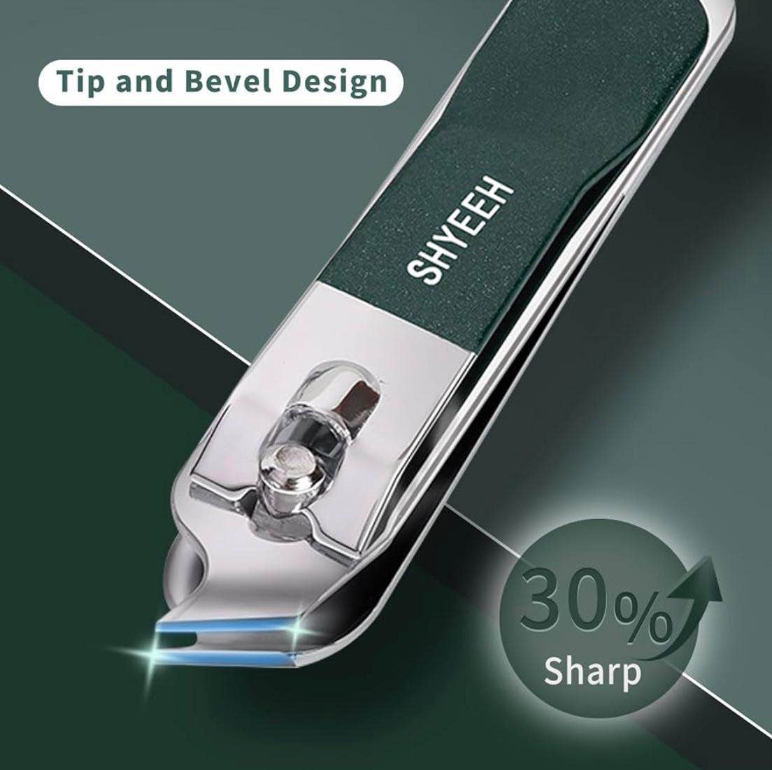 Picture of Manicure Set, Nail Clippers Set, High-carbon Steel Nail Care Kit, 4in1 Portable Manicure and Pedicure Kit, Travel Mini Nail Kit with Leather Bag, Nail Grooming Kit for Men Women