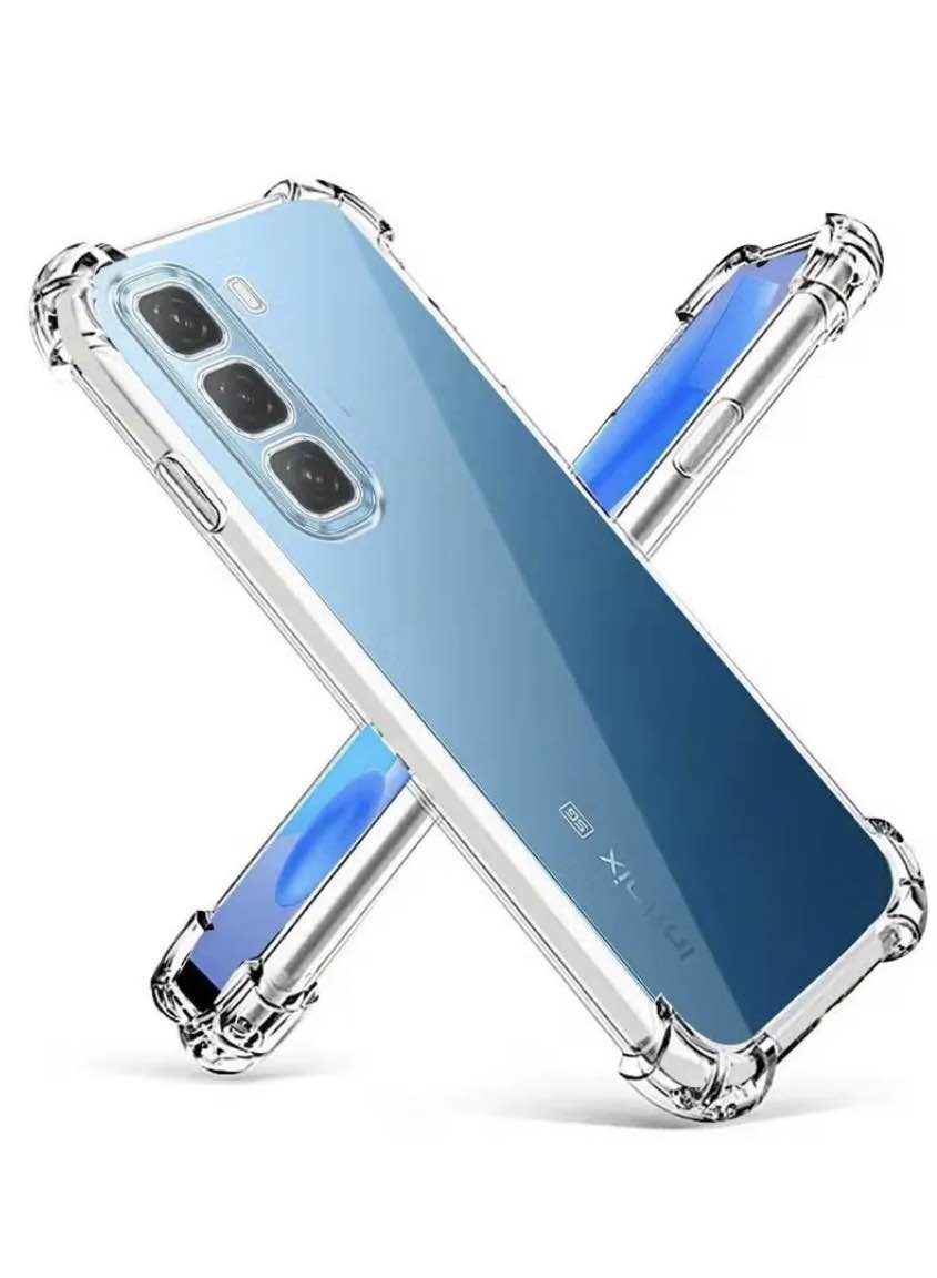 Picture of For Infinix Hot 50 Pro Plus Soft Transparent Shockproof Tpu Back Case/Cover Water Colour, With Camera Bumper protection in Premium Quality
