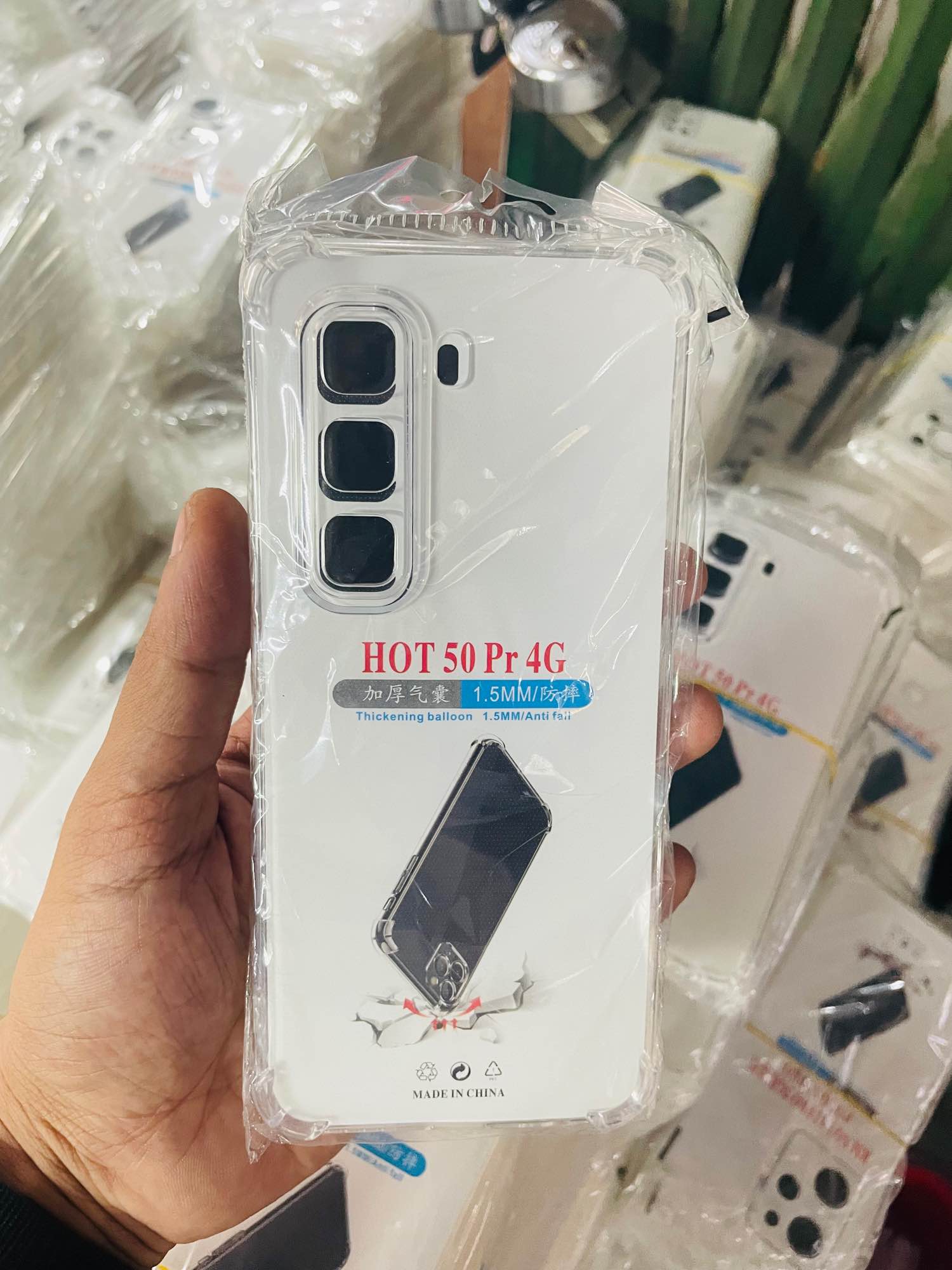 Picture of For Infinix Hot 50 Pro(4G)Soft Transparent Shockproof Tpu Back Case/Cover Water Colour, With Camera Bumper protection in Premium Quality
