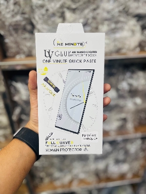Picture of For infinix Hot 50 pro plus (Hot50pro+) ONE MINUTE QUICK PASTE Full Screen 3D UV Curved Tempered Glass