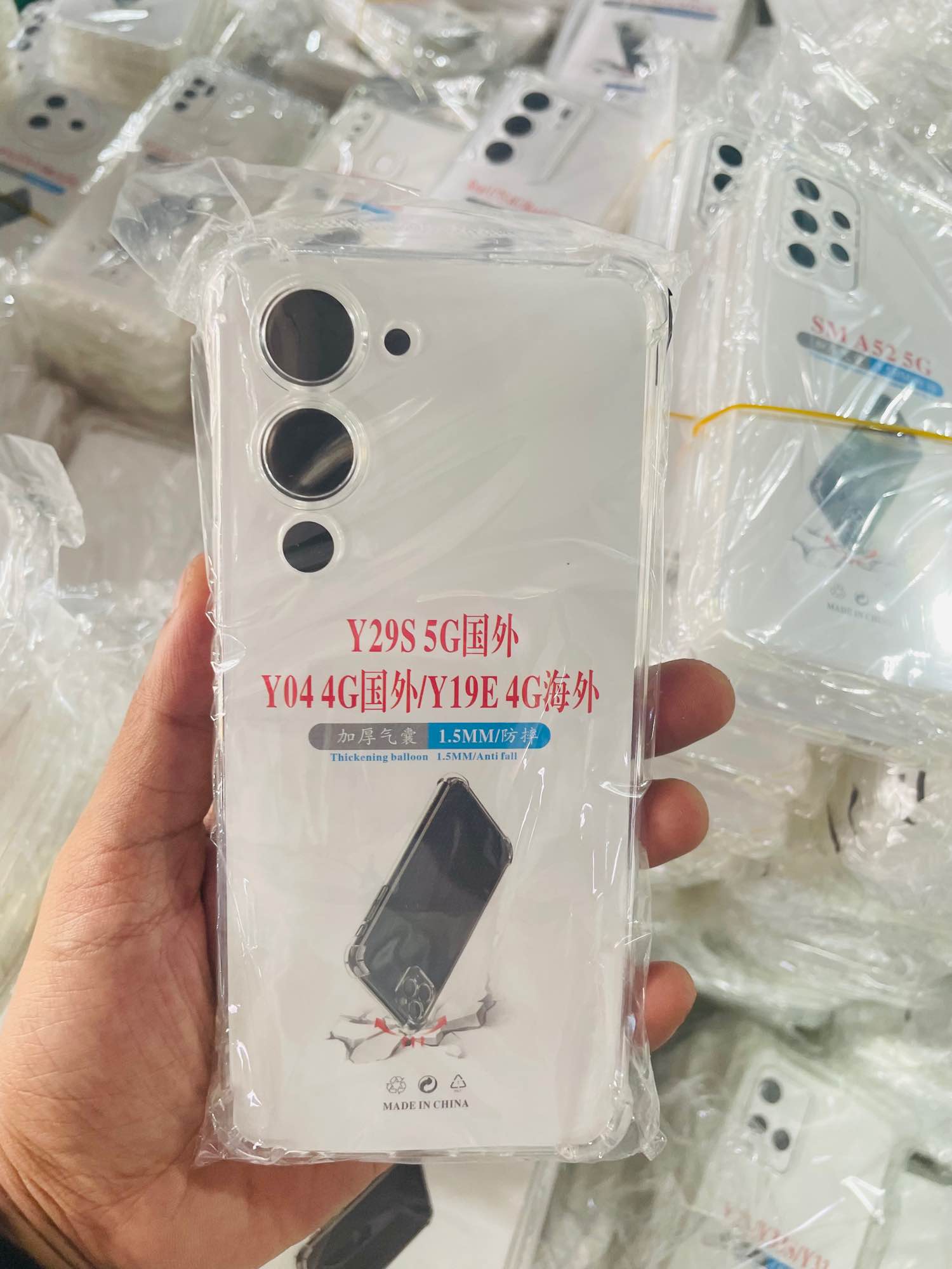 Picture of For Vivo Y04(4G)/Y29S(5G)/Y19E(4G) Soft Transparent Shockproof Tpu Back Case/Cover Water Colour, With Camera Bumper protection in Premium Quality
