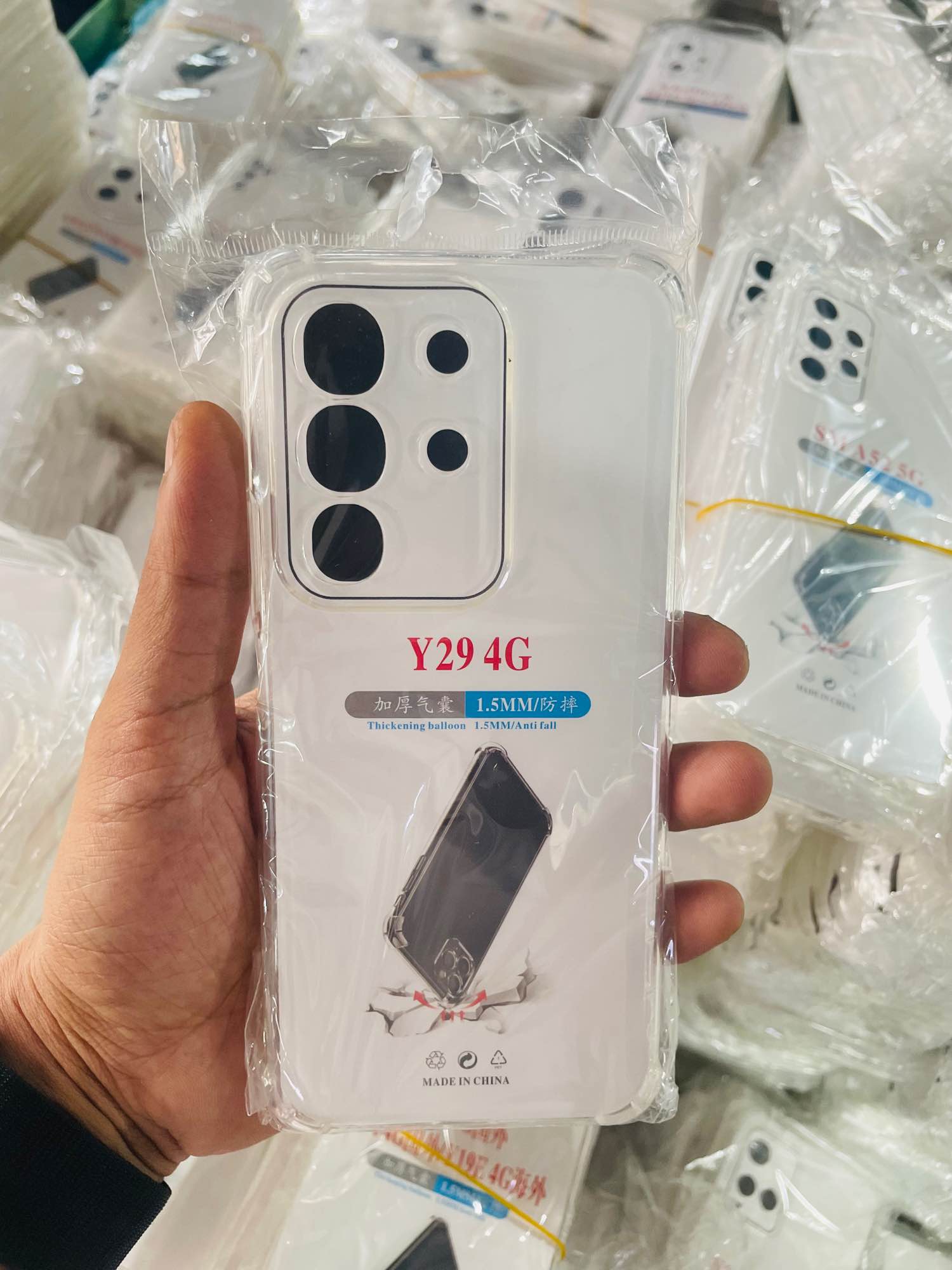 Picture of For Vivo Y29(4G) Soft Transparent Shockproof Tpu Back Case/Cover Water Colour, With Camera Bumper protection in Premium Quality
