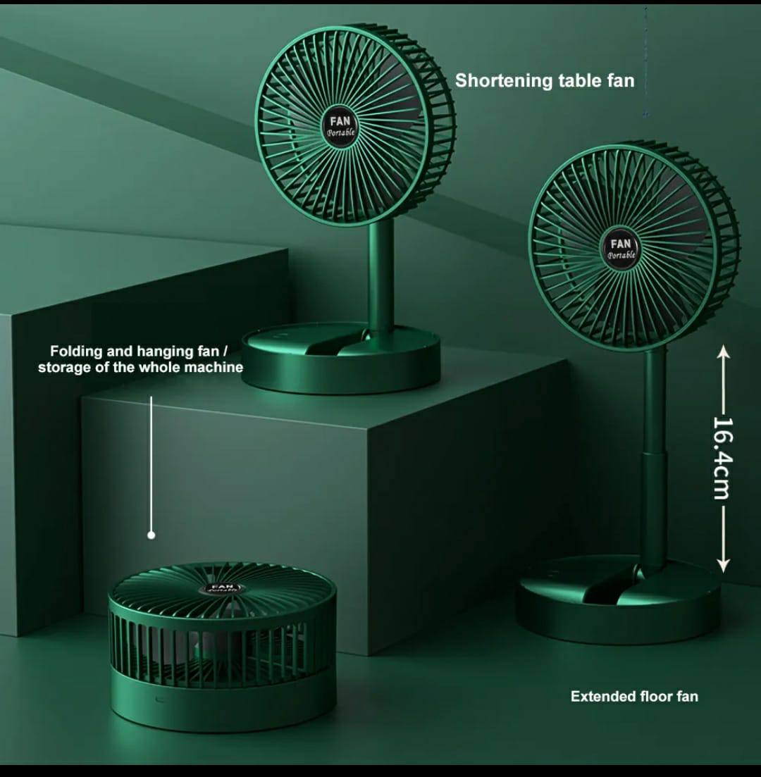 Picture of Telescopic Folding Desk Fan Portable Usb Standing Stand Fan Rechargeable Rechargeable Stand Fan For Office And Home Desk Fan