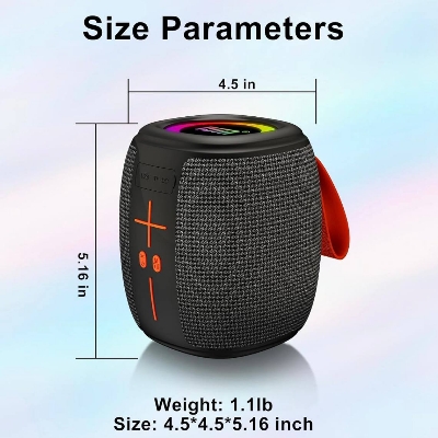 Picture of HM-805 Portable Bluetooth Speaker with RGB Lights, Powerful Crystal Clear Sound, IPX4 Waterproof, Bluetooth 5.3, TWS Paring, FM Radio, Wireless Speaker for Outdoor, Gift Ideas