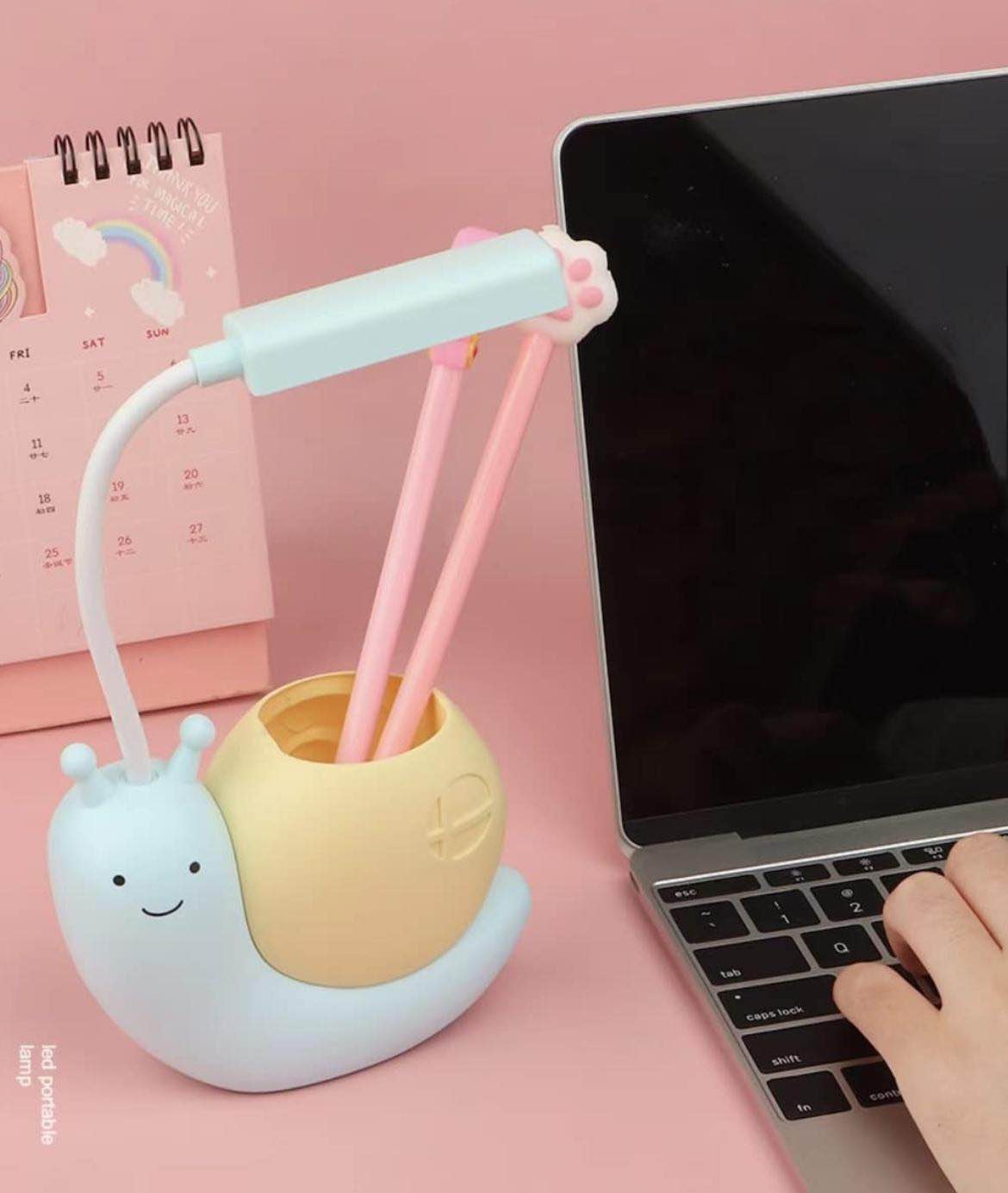Picture of Nordic Cute Snail Desk Lamp USB Charging Pen Holder Lamp Kid LED Night Light Reading Lamp