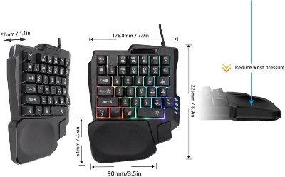 Picture of 5 in 1 Bluetooth Gaming Keyboard Mouse Converter Combo for Smartphone, play your mobile games using the keyboard and the mouse Gaming Accessory Kit  (Multicolor, For Android, iOS)