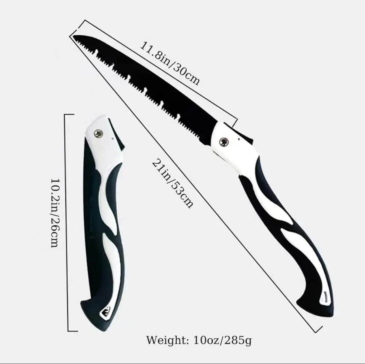 Picture of Folding Handsaw, Fast Folding Saw, SK5 Hacksaw Blade, Premium Pruning Saw with Safety Lock Comfort Soft Grip for Camping, Gardening, Hunting, Woodworking, Tree Trimming, PVC