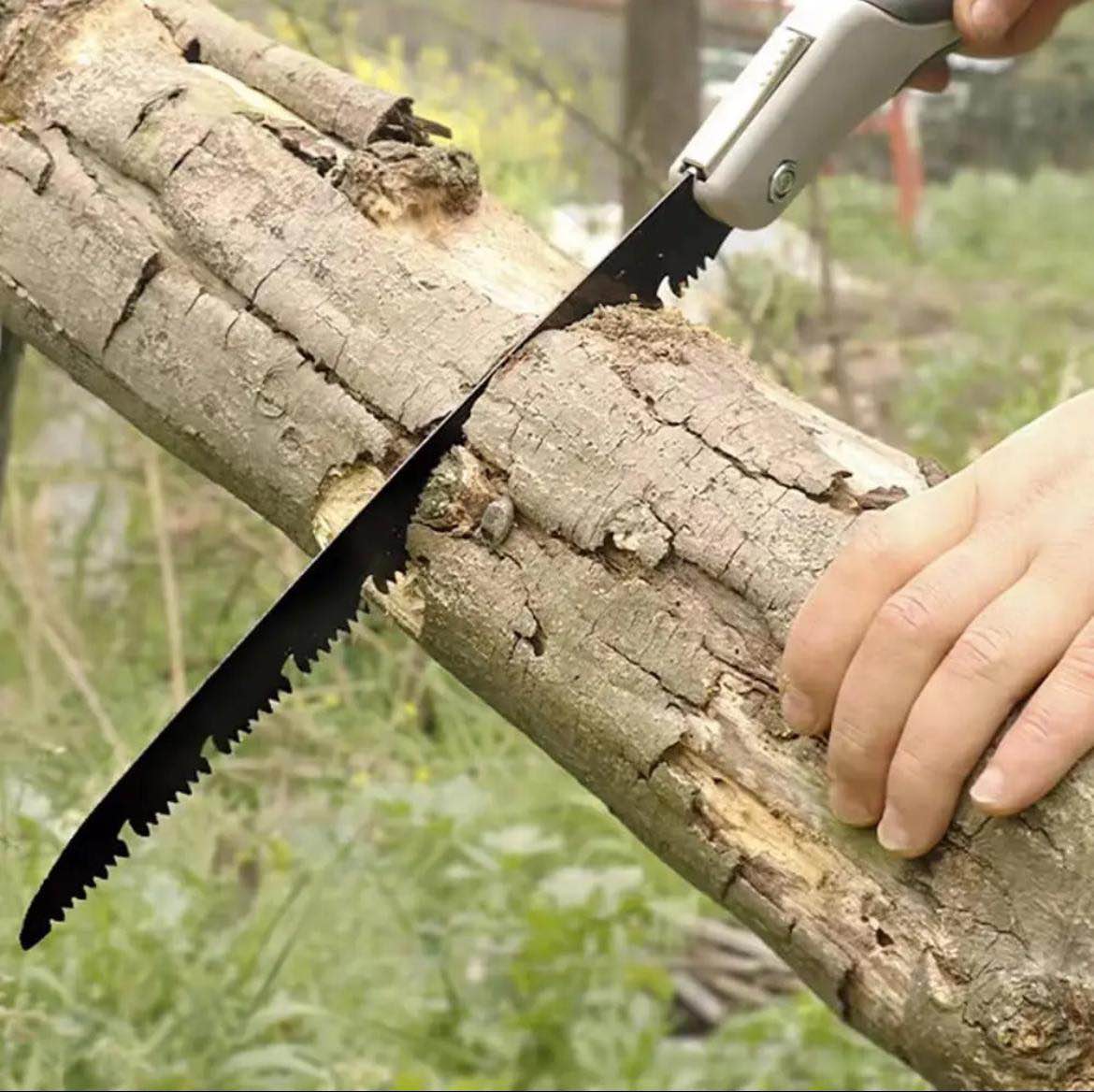 Picture of Folding Handsaw, Fast Folding Saw, SK5 Hacksaw Blade, Premium Pruning Saw with Safety Lock Comfort Soft Grip for Camping, Gardening, Hunting, Woodworking, Tree Trimming, PVC